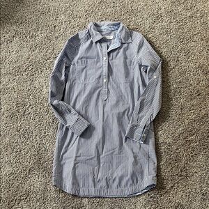 Vineyard Vines blue and white striped shirt dress